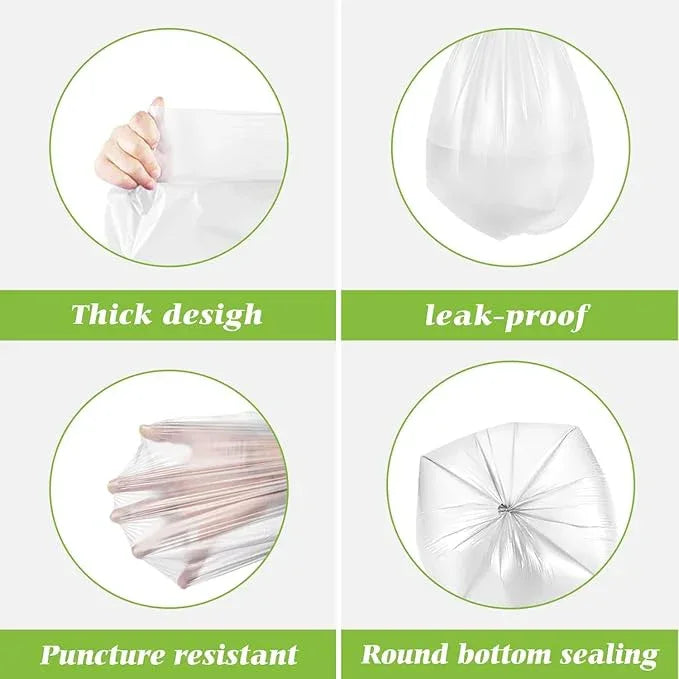 1.2 Gallon 80 Counts Strong Trash Bags Garbage Bags, Bathroom Trash Can Bin Liners, Small Plastic Bags for home office kitchen, fit 5-6 Liter, 0.8-1.6 and 1-1.5 Gal, Clear - NeatNest