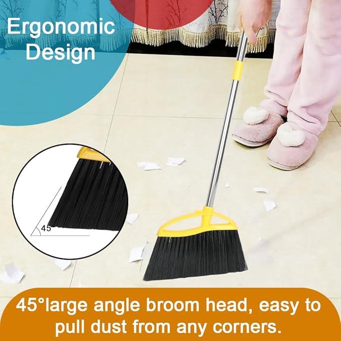 Soft Bristles Broom Indoor Angle Broom with Long Handle Soft Floor Sweeping Brooms Kitchen Broom - NeatNest