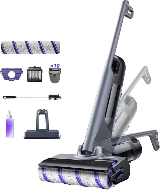 NARWAL S30 Pro Wet Dry Vacuum Cleaner with 20000Pa Suction, Cordless Vacuum Mop for Hard Floors, Tangle-Free Hair-Cutting, 180° Lie Flat, 194°F Self-Cleaning, Disposable Waste Bag, Edge Cleaning - NeatNest
