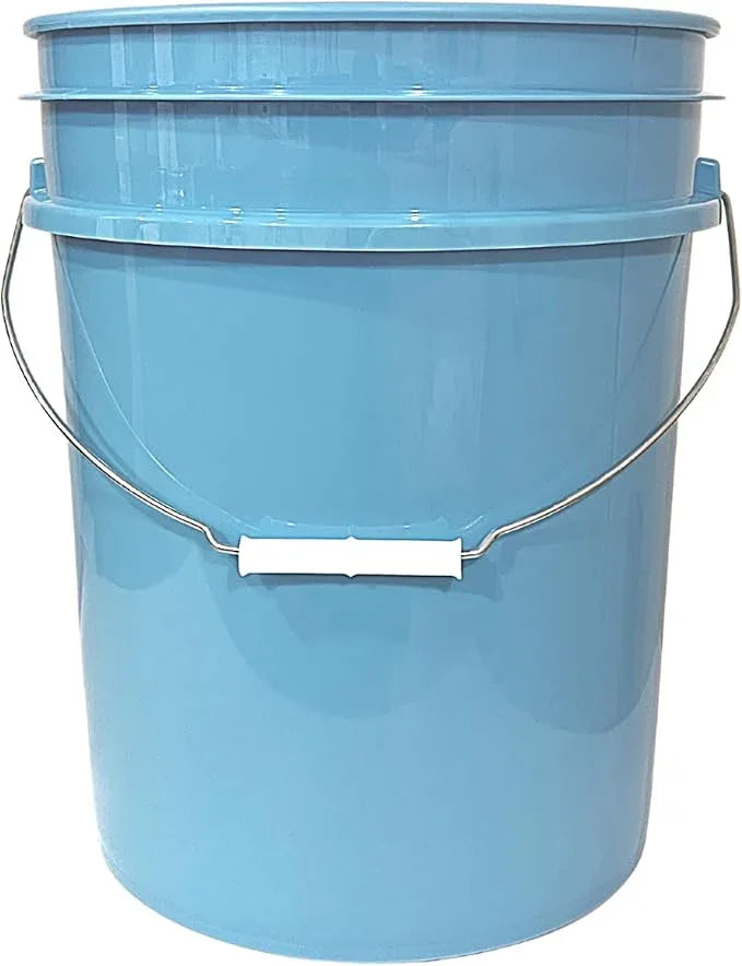 House Naturals 5 Gallon Food Grade BPA Free Bucket Light Blue Pail with Black Double Gasket Screw on Lid (Pack of 2) - NeatNest