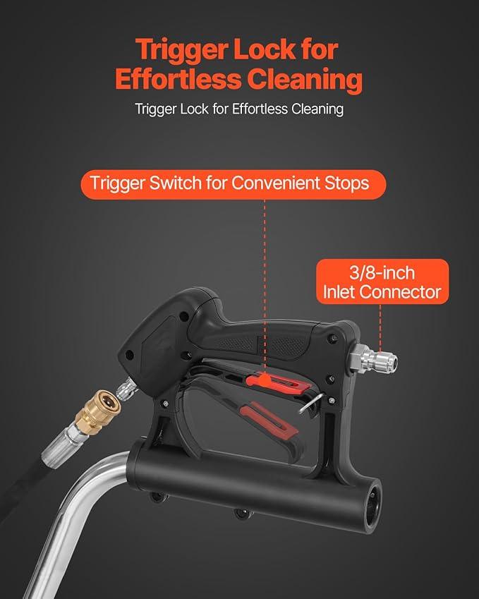 VEVOR 20" Pressure Washer Surface Cleaner, Stainless Steel Pressure Washer Attachments with 4 Wheels, 4000 Max PSI, 3/8 Quick Connector, 2 Spray Nozzles, Dual Handle, for Concrete, Patio, Sidewalk - NeatNest
