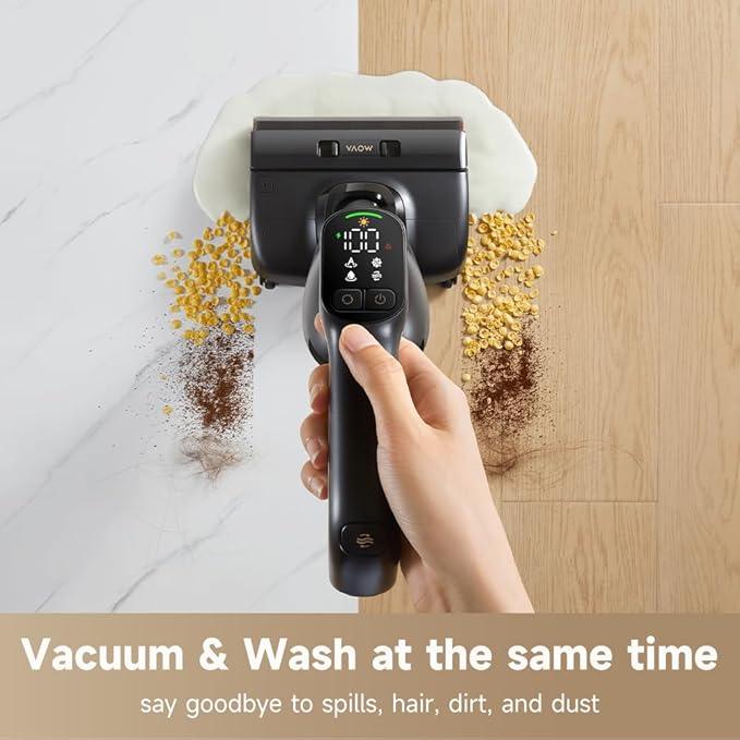 MOVA M10 Cordless Wet Dry Vacuum Cleaner 180° Lie-Flat Smart Vacuum Mop All in One for Hard Floor, 167°F Flashdry Self-Cleaning, Zero inch Dual-Edge Cleaning, 18000Pa Suction, Zero-Tangle for Pet Hair - NeatNest