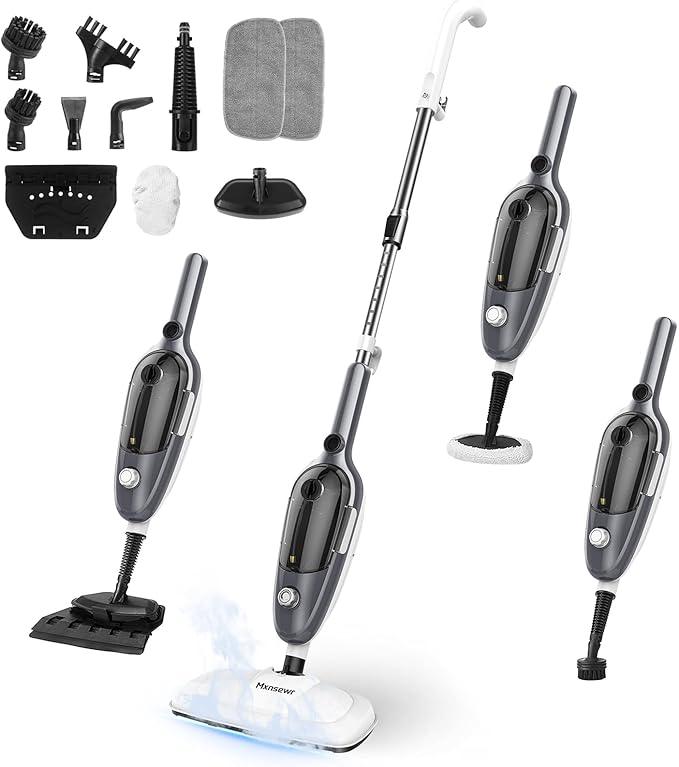 Steam Mop - All-in-one Powerful Handheld Steam Cleaner Detachable Floor Steamer with 11 Accessories, MultiPurpose Steamer for Hardwood Floors, Clothes,Windows,Tiles,Carpet, Whole Home Use,Grey - NeatNest