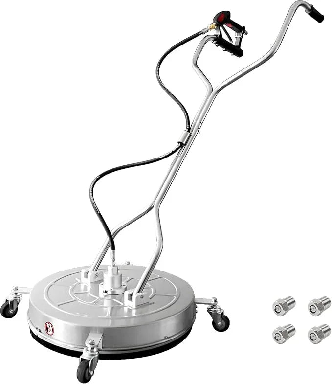 janz 24" Pressure Washer Surface Cleaner with 4 Wheels,Dual Handle,Stainless Steel Housing, 2 Hose Adapters and 4 Replacement Nozzles, Ideal for Cleaning Driveways, Sidewalks,Patios,Decks - NeatNest