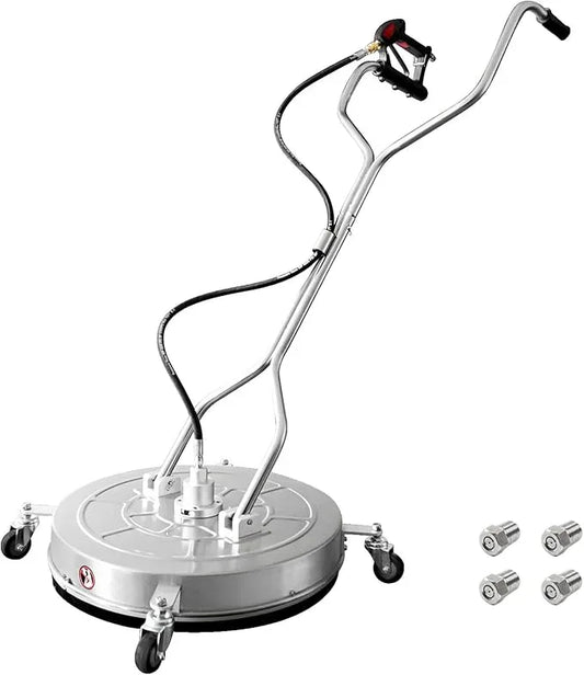 janz 24" Pressure Washer Surface Cleaner with 4 Wheels,Dual Handle,Stainless Steel Housing, 2 Hose Adapters and 4 Replacement Nozzles, Ideal for Cleaning Driveways, Sidewalks,Patios,Decks - NeatNest