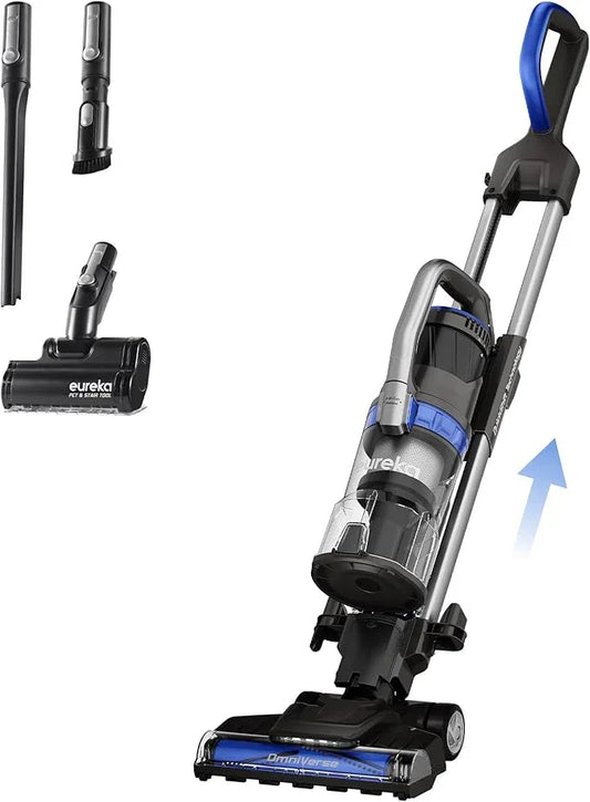 Eureka Pet Upright Vacuum Cleaner for Carpet and Hard Floor, Powerful Bagless Vacuum Cleaner for Home with HEPA Filter and Pet Tool, OmniVerse NEU801BL with QuickShift Technology, Blue - NeatNest