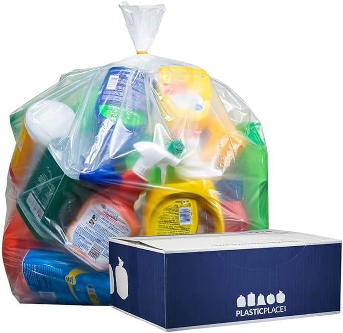 Plasticplace 40-45 Gallon Trash Bags │ 2.0 Mil │ Clear Extra Heavy Garbage Can Liners │ 40" x 46" (50 Count) - NeatNest