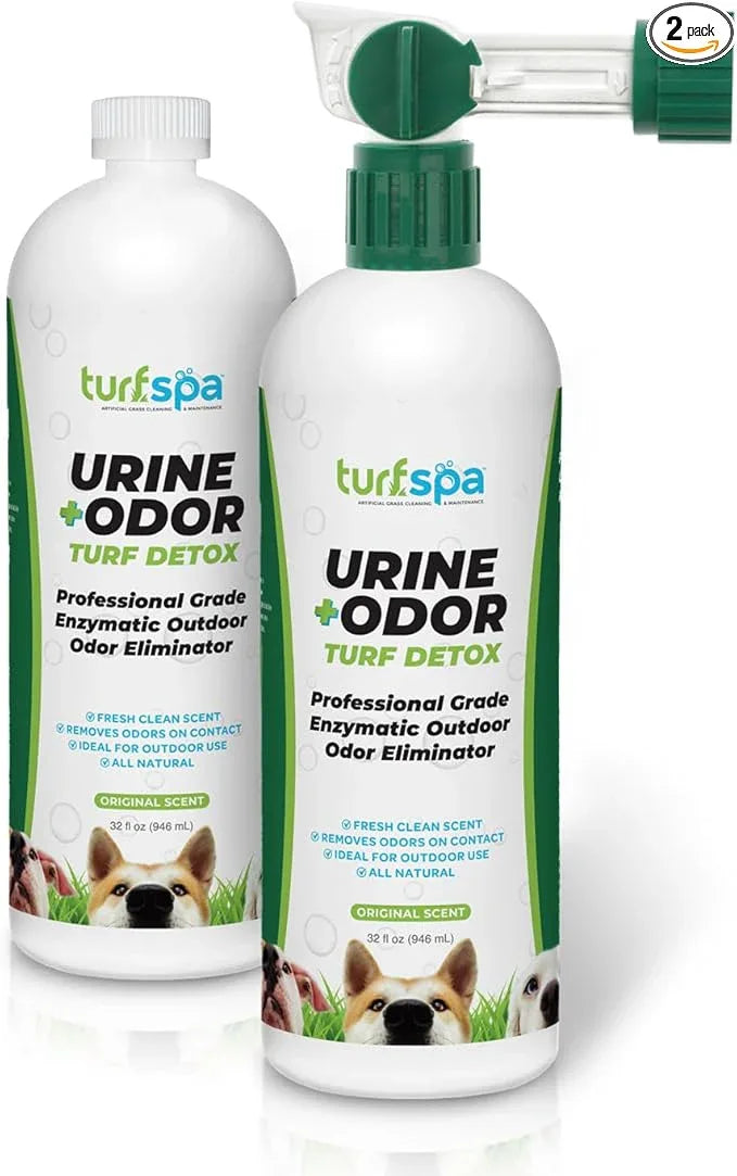 Urine & Odor Turf Detox: 2-Pack of 32 oz Professional Enzyme Cleaner & Odor Eliminator for Artificial Grass, Turf, Concrete, Patio & Kennels, Pet Urine Enzymatic Cleaner for Dogs & Cats - NeatNest