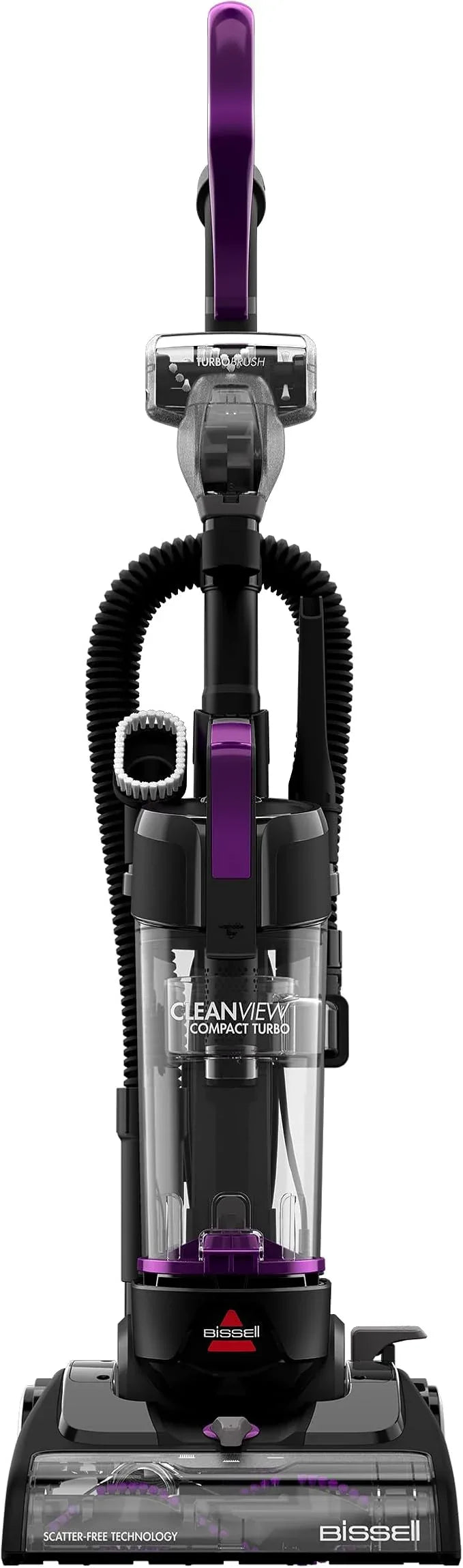 Bissell CleanView Compact Turbo Upright Vacuum with Quick Release Wand, Full Size Power, Compact Size for Apartments & Dorms, 3437F - NeatNest