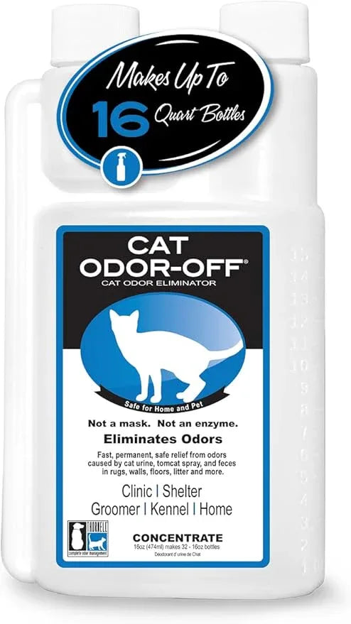 THORNELL Cat Odor-Off Concentrate Pet Smell Odor Eliminator – Cat Odor Eliminator Concentrate for Pet Urine Odor, Tomcat Spray for Cat Urine Smell, Feces on Carpet & Litter Boxes – 16oz - NeatNest