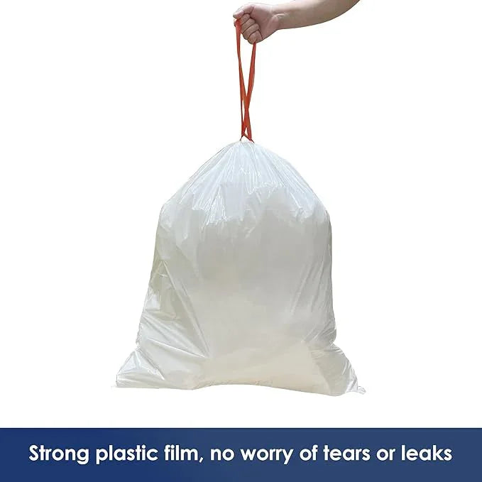 13 Gallon Tall Kichen Trash Bags, Unscented 200 Count Drawstring Garbage Bags, Pre-Separated, Ultra Strong, Leakproof, Sturdy, White - NeatNest