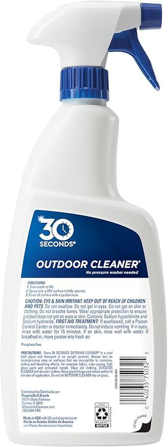 30 SECONDS Outdoor Mold & Mildew Stain Remover Spray | Ready To Use | 32 fl. oz. | 2 Pack - NeatNest