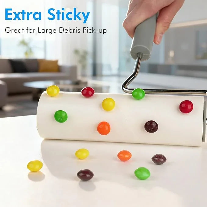 Extra Sticky Large Surface Lint Roller, 6.3'' Giant Lint Roller for Pet Hair, Lint Remover Roller for Cat Hair, Clothes, Furniture (1 Handle + 270 Sheets) - NeatNest