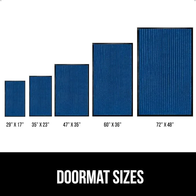 GORILLA GRIP Waterproof Traffic Guard Door Mat, 72x48, Heavy Duty Entryway Mats, Strong Rubber Back Commercial Utility Rugs for Office Hallway, Garage Floor and Home, Low Profile Carpet Runner, Blue - NeatNest
