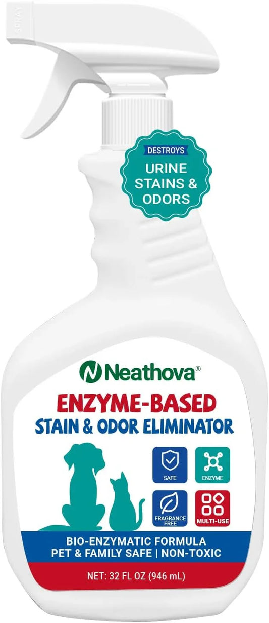 Stain & Strong Odor Eliminator, Enzyme Cleaner, Pet Odor Eliminator for Home - Carpet Stain Remover for Cats & Dog Pee - Urine Destroyer - Carpet Cleaner Spray Clear - NeatNest