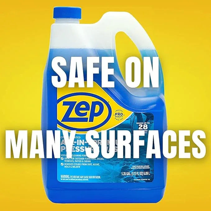 Zep All-In-1 Pressure Wash Cleaner (Case of 4) Concentrated Formula Makes 28 Gallons (ZUPPWC160) - NeatNest