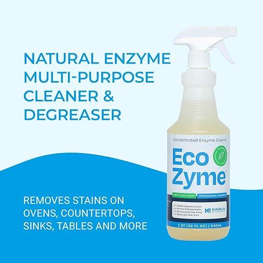 KINZUA ENVIRONMENTAL Eco-Zyme, Enzyme Cleaner Concentrate with Professional Strength, Multipurpose Cleaner Concentrate & Kitchen Degreaser Spray for Floor, Carpet, Concrete, Walls & More, 32 fl oz - NeatNest
