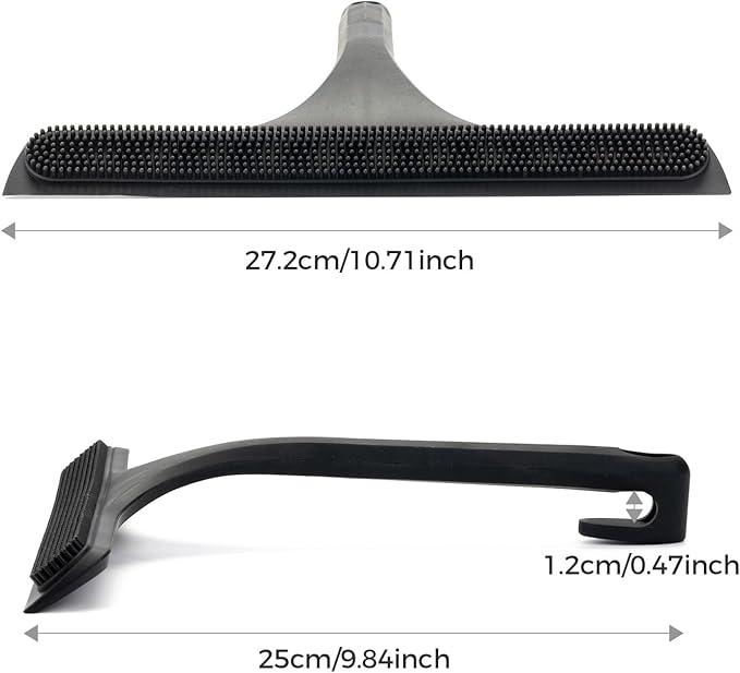 10.7“ Wide All-Purpose Shower Squeegee for Glass Doors, Squeegee for Shower Glass with Hook, Window Squeegee for Home, Small Squeegee for Shower, Bathroom, Car Glass, Mirror (Black) - NeatNest