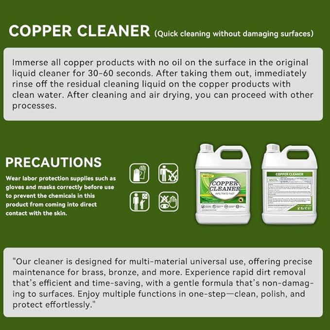 Copper Cleaner & Polish & Rust Remover 1 Gallon - Three-in-one Action Fast-Acting Removes Rust, Oxidation and Restores Shine | Professional Grade Brass Cleaner Safe for Various Copper Products - NeatNest