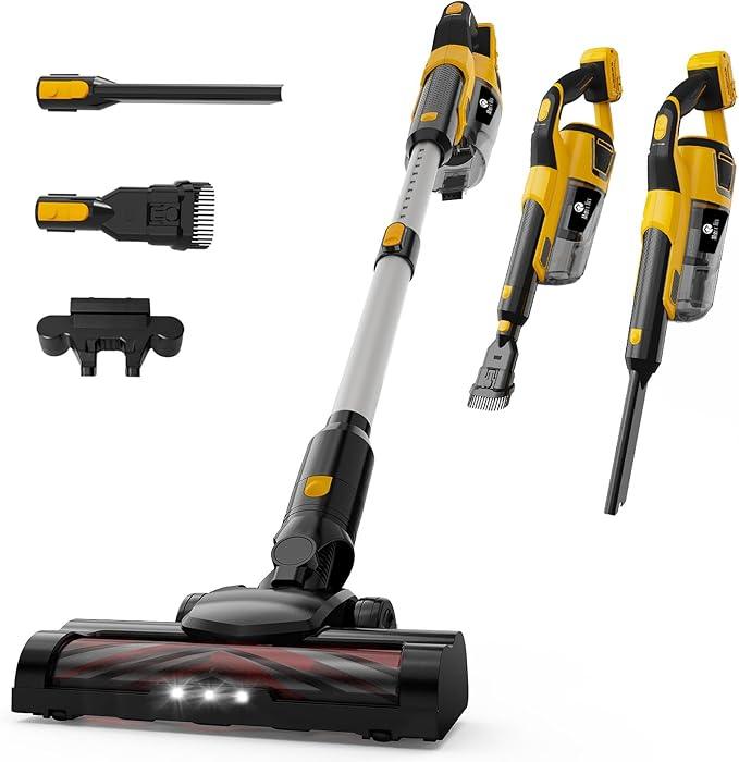 190W Brushless Cordless Vacuum Cleaner Compatible with DeWalt 20V Battery (Tool Only), 20KPa Portable 5-in-1 Lightweight Stick Handheld Vacuum with HEPA Filter for Car Home Carpet Hardfloor Pet Hair - NeatNest