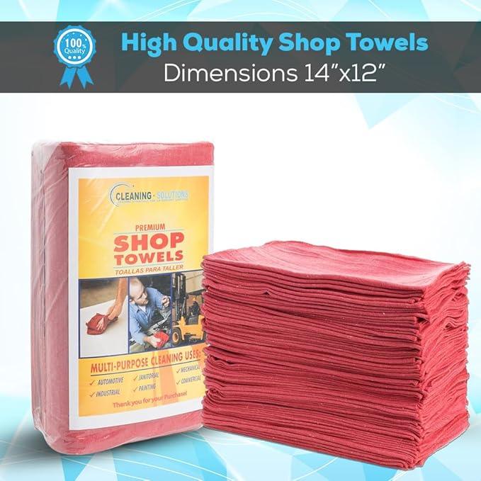 Simpli-Magic Cotton Shop Towels, Commercial Grade, Red, 145 Pack, Size: 14" x 12" - NeatNest