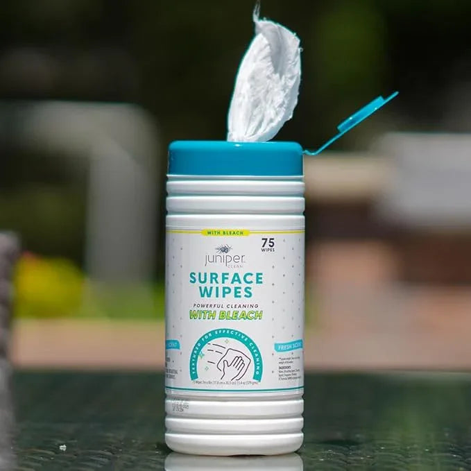 1 Pack Surface Cleaning Wipes with Bleach, All-Purpose Cleaner for Bathroom, Kitchen, Office, 75 Count Canister, 7.5" x 7" Sheet, Fresh Scent, Lint Free & Durable - NeatNest