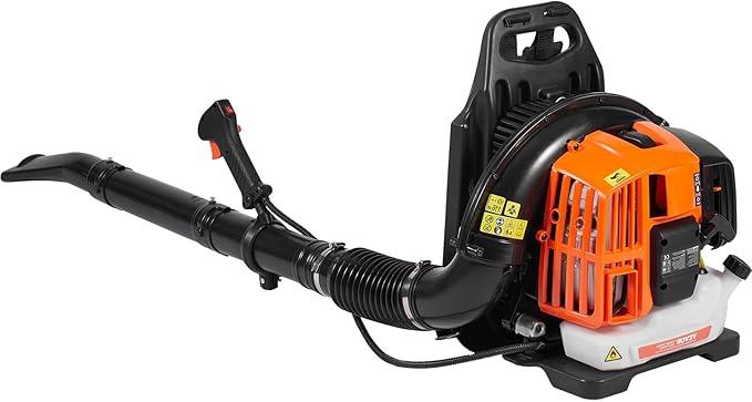 VEVOR Backpack Leaf Blower, 52CC 2-Cycle Leaf Blower with 1.37L Fuel Tank, 480CFM Air Volume 175MPH Speed, Ideal for Lawn Care, Leaf Cleaning, and Snow Removal - NeatNest
