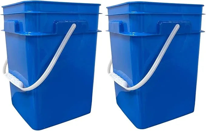 House Naturals 4 Gallon Square Plastic Bucket, Food Grade BPA Free containers, Made in USA, (Pack of 2) - NeatNest