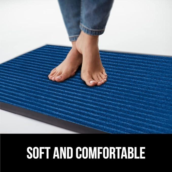 GORILLA GRIP Waterproof Traffic Guard Door Mat, 72x48, Heavy Duty Entryway Mats, Strong Rubber Back Commercial Utility Rugs for Office Hallway, Garage Floor and Home, Low Profile Carpet Runner, Blue - NeatNest