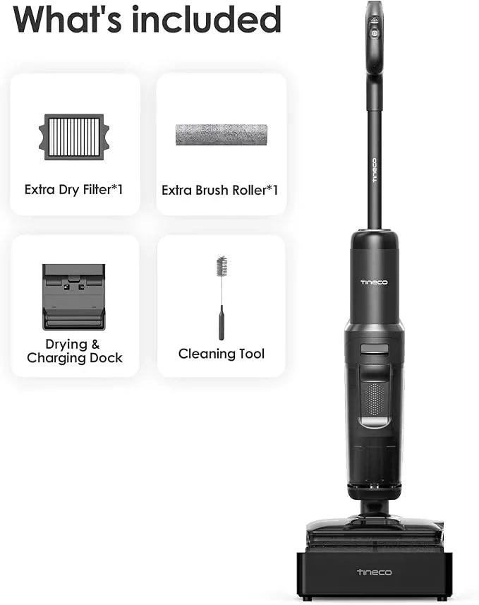 Tineco Floor One S7 Stretch Steam Cordless Wet Dry Vacuum Steam Mop All-in-One, 320℉ HyperSteam, 180° Lay-Flat, Anti-Tangle Design, FlashDry Self-Cleaning, Up to 75 Min Runtime - NeatNest