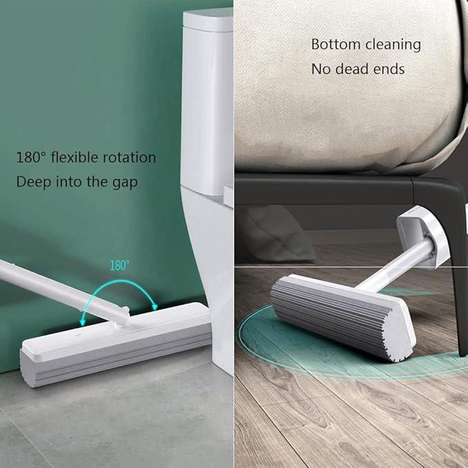JINYISI Sponge Mop,Kitchen Home PVA Sponge Mop,Sponge Mops for Floor Cleaning,with 2pcs Super Absorbent Sponge Headd,for All Types of Floor - NeatNest