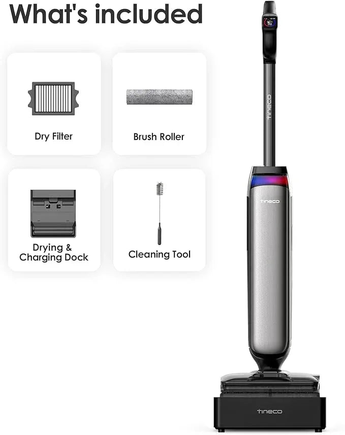 Tineco Floor One S9 Artist Steam Wet Dry Vacuum Cleaner, High-Temp Steam Cleaning, 22kPa Suction, 360° SmoothDrive, Anti-Tangle Design, 185°F Flashdry, Long Runtime, 180° Lay-Flat - NeatNest