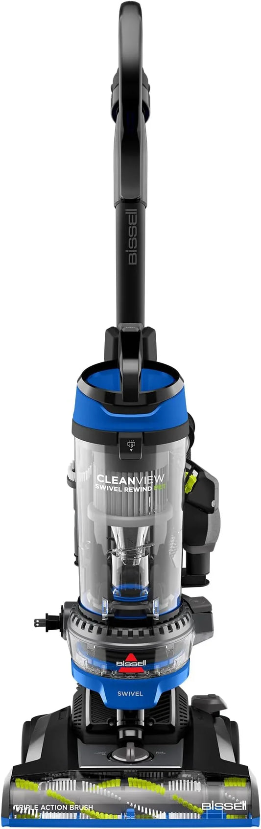 Bissell CleanView Swivel Rewind Vacuum with Automatic Cord Rewind, TurboEraser Upholstery Tool, Triple Action Brush Roll, Swivel Steering, Extension Wand, Easy-Empty Dirt Tank, Multi-Cyclonic Suction - NeatNest