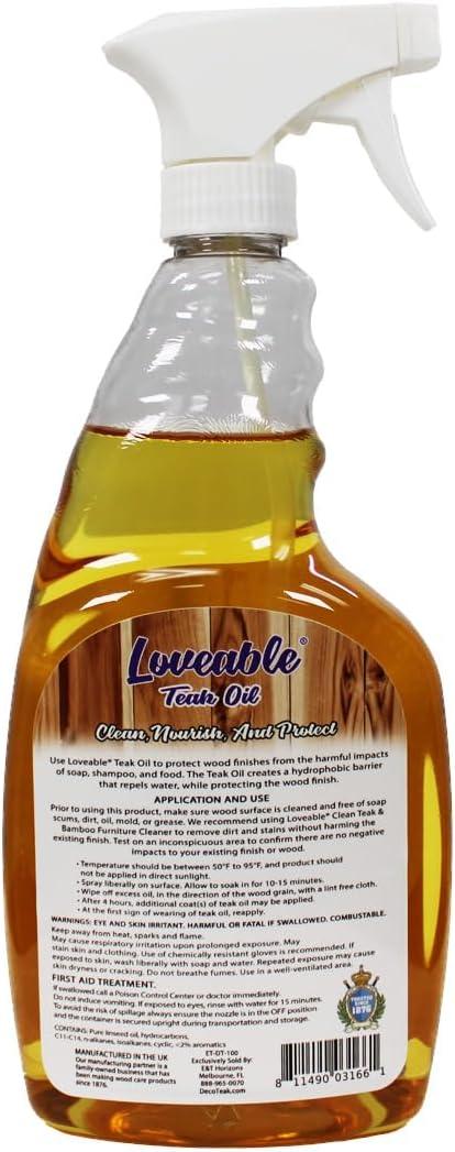 EcoDecors Loveable 24 oz Spray Bottle Teak Oil - 2 Pack - NeatNest
