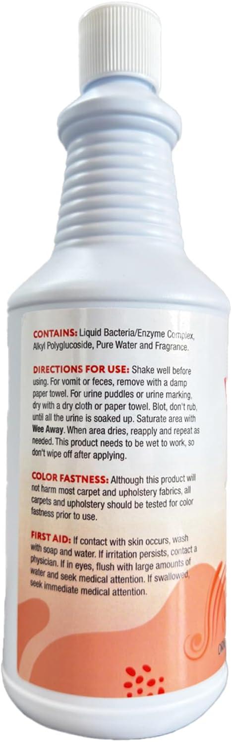 Wee Away Original Formula Concentrated Stain & Odor Remover, Enzyme Cleaner, Pet Urine Odor Eliminator for Home - Pet Mess Destroyer for Carpet & Furniture, Original Citrus Scent, 32 fl oz - NeatNest