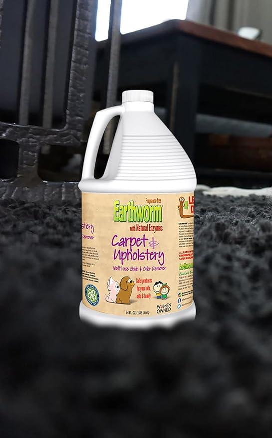 Earthworm Carpet & Upholstery Cleaner Multi-Use Stain & Odor Remover - Natural Enzymes, Safer for Family, Environmentally Responsible - 64 oz - NeatNest