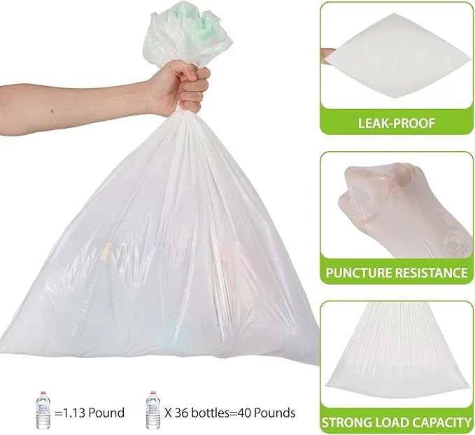 Large Trash Bag 13 Gallon Tall Drawstring 100% Post-Consumer Recycled Garbage Bag Waste Bag for Kitchen Office 0.8 Mil (300 Count) - NeatNest