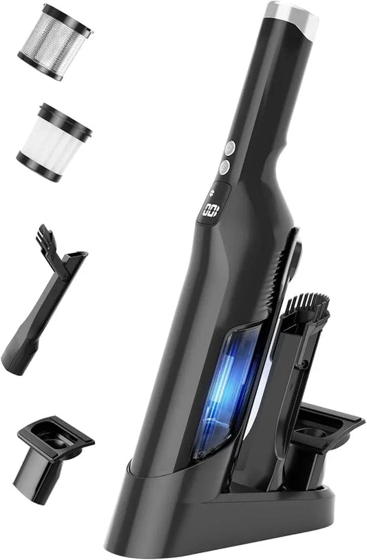Handheld Vacuum Cordless, 24Kpa Car Vacuum with Brushless Motor, Charging Dock, Rechargeable, 1.5lbs Portable Handheld Vacuum with 2-Speed for Home/Car/Pet(Black) - NeatNest