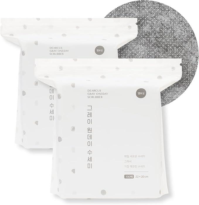 DEARCUS Gray One Day Scrubber - No Odor Dishcloths for Washing Utensils, Cookware, & Cooktop – Multipurpose Embossed & Lint Free PP Cleaning Cloths - for One Day Use, 2 Pack 200 Sheets - NeatNest