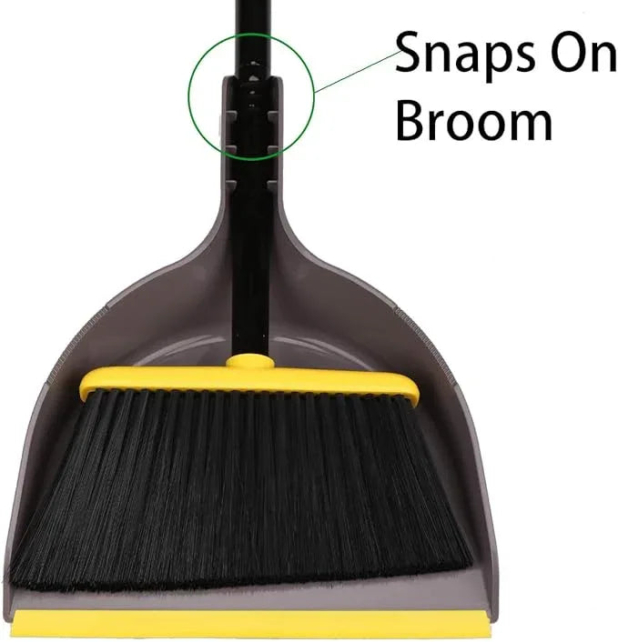Broom and Dustpan Set,IndoorBroom with Dust pan Combo Set for Home,Angle Kitchen Broom for Floor Sweeping - NeatNest