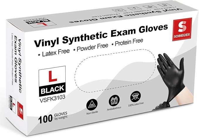Schneider Vinyl Synthetic Exam Gloves, 4 Mil, Latex Free Disposable Gloves for Medical, Cooking, Cleaning, and Food Prep - NeatNest