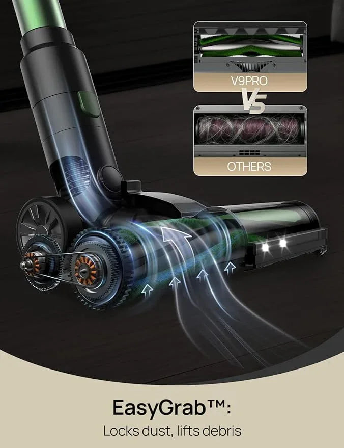 Vexilar Cordless Vacuum Cleaner, 550W/45Kpa/60Mins, Cordless Stick Vacuum Cleaner with Self-Standing and Touch Screen, 6-in-1 Lightweight, Rechargeable Vacuum for Pet Hair Carpet Hardwood (Green) - NeatNest