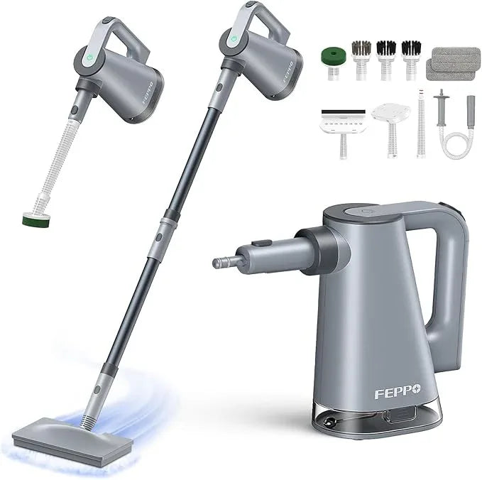 FEPPO Steam Mop with Detachable Handheld Steam Cleaner for Home and Floor Cleaning, 10-in-1 Multi-purpose Attachments, Powerful Steamer for Floors, Hardwood, Tiles,Grout,Windows,Kitchen,Bath - NeatNest