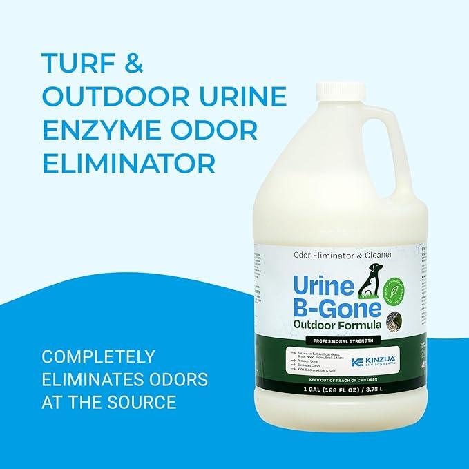 KINZUA ENVIRONMENTAL Urine B-Gone-OD Professional Pet Urine Enzyme Cleaner, Pet Yard Odor Eliminator for Artificial Grass, Concrete & More, 1 Gallon - NeatNest