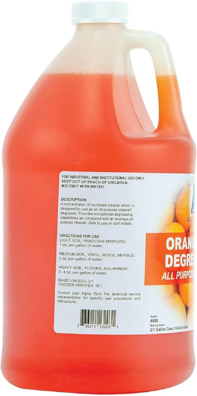 Orange HD Degreaser - Citrus Heavy Duty Degreaser and Cleaner for Tough Stains and Grease, Fast-Acting, Non-Corrosive Cleaner, 1 Gallon by Alpha Tech Pet - NeatNest