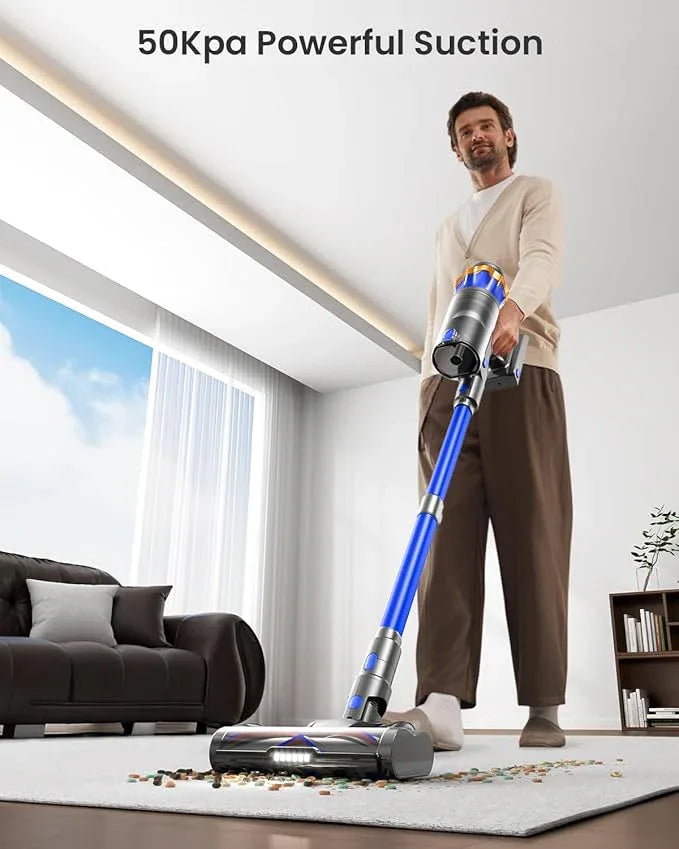 Cordless Vacuum Cleaner, Upgraded 600W 50KPA 70Mins Cordless Stick Vacuum Cleaner with Self-Standing and Touch Screen, Anti-tangle Wireless Vacumm, Vacuum Cleaners for Home/Pet Hair/Carpets/Floors - NeatNest