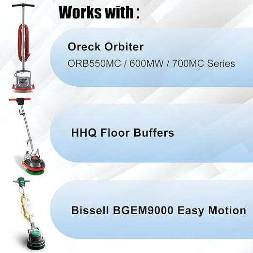 Commercial Scrub Brush for Orbital Floor Scrubber, Compatible with Oreck Orbiter XL ORB550MC, Bissell BGEM9000, 12" Diameter, Heavy-Duty Brush, Orange - NeatNest