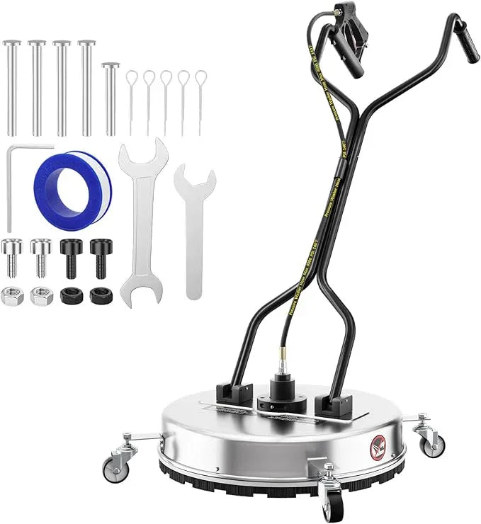21'' Pressure Washer Surface Cleaner,4500PSI Power Washer Surface Cleaner Attachment with Wheels,Dual Handle,Stainless Steel Housing, 3/8'' Quick-Connect for Driveway Sidewalk Curb Deck Patio Cleaning - NeatNest