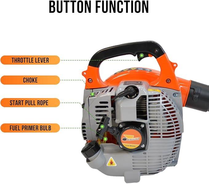 28cc Gas Leaf Blower, 1.1HP 2-Stroke Handheld Blower, 460 CFM 160 MPH High-Performance Air Volume, Lightweight Design for Lawn, Yard, and Driveway Cleanup - NeatNest