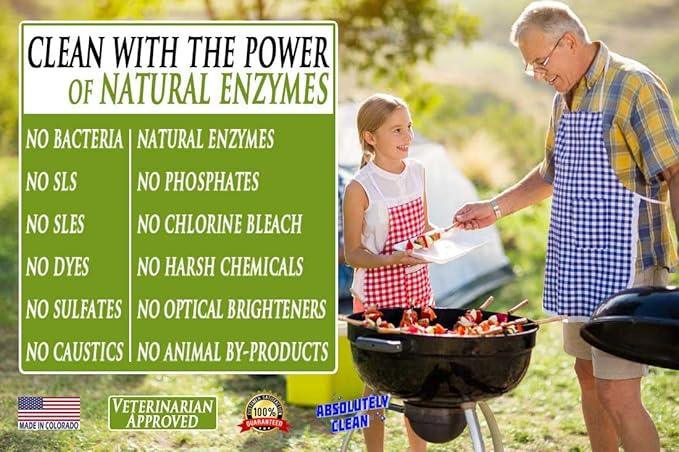 Absolutely Clean IT JUST WORKS GREAT as Grill Cleaner Spray! - Professional Strength, Natural Enzyme Formula - Fast Acting, Fume Free - USA Made (16oz Spray Bottle) - NeatNest